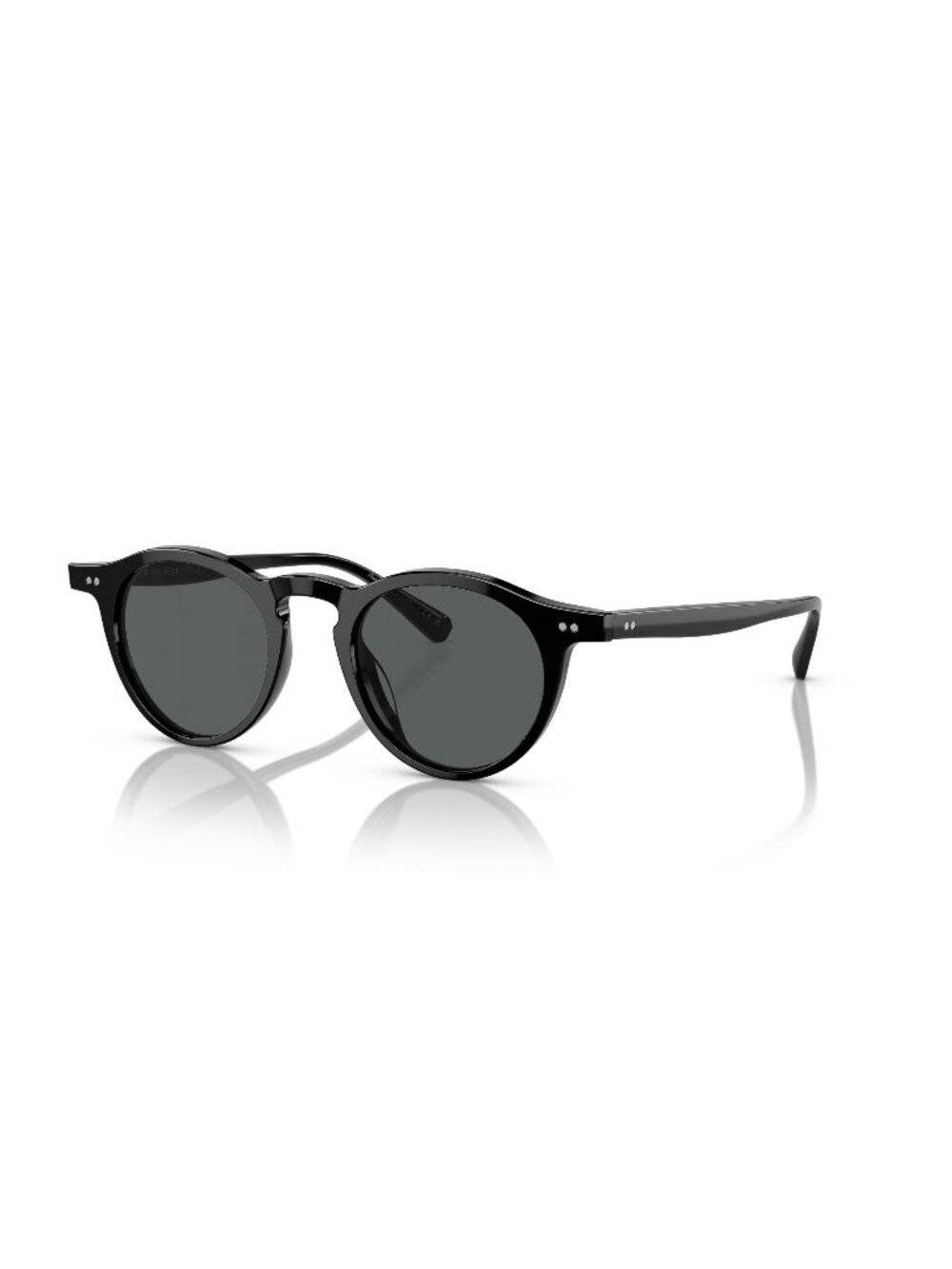 New Oliver Peoples Unisex Sunglasses Black Round Blue Lens Acetate Frame OP 13